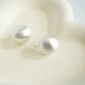 Elegant Matte Dome Studs Silver
